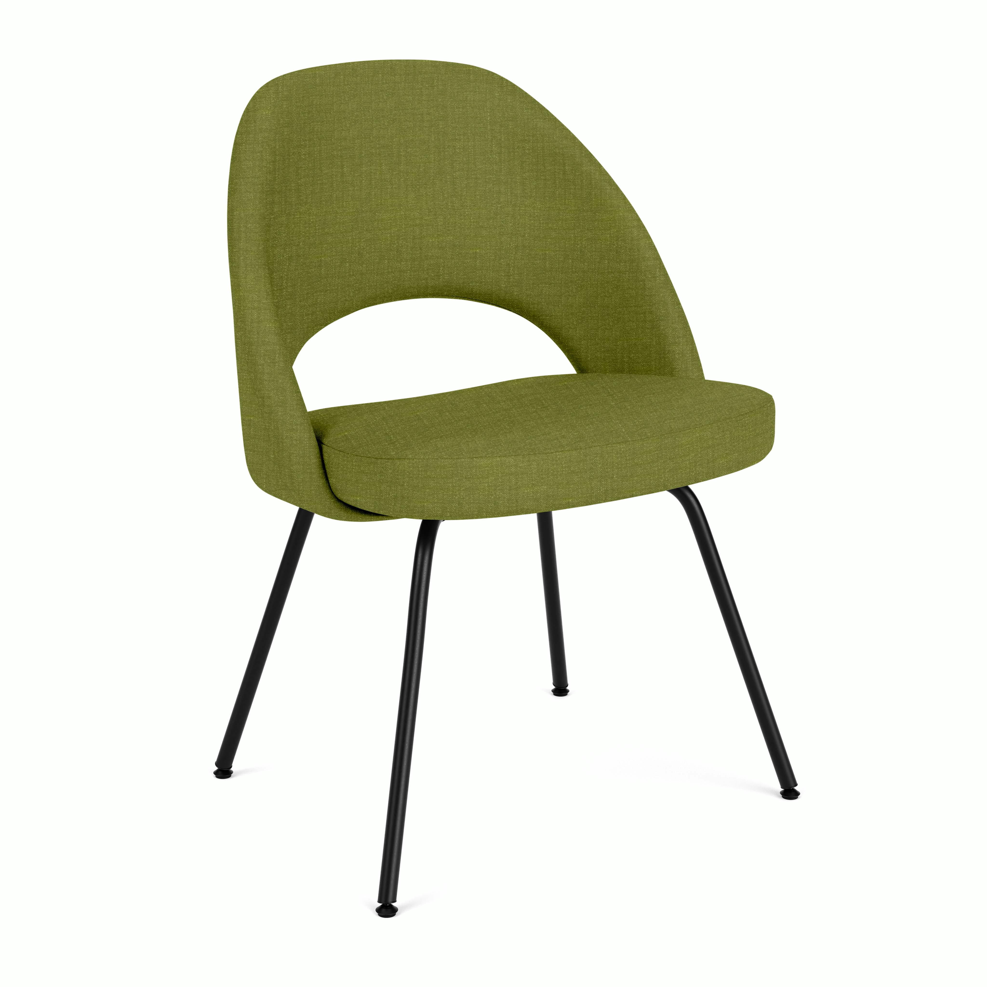 Saarinen Executive Side Chair - Topos,  Eucalyptus,  Black