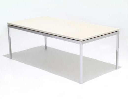 Florence Knoll Coffee Table with marble top and chrome legs