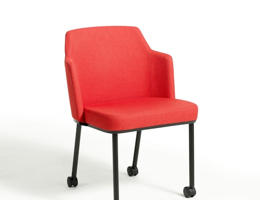 Remix Side Chair casters side seating mobile upholstered 4-leg 4 leg