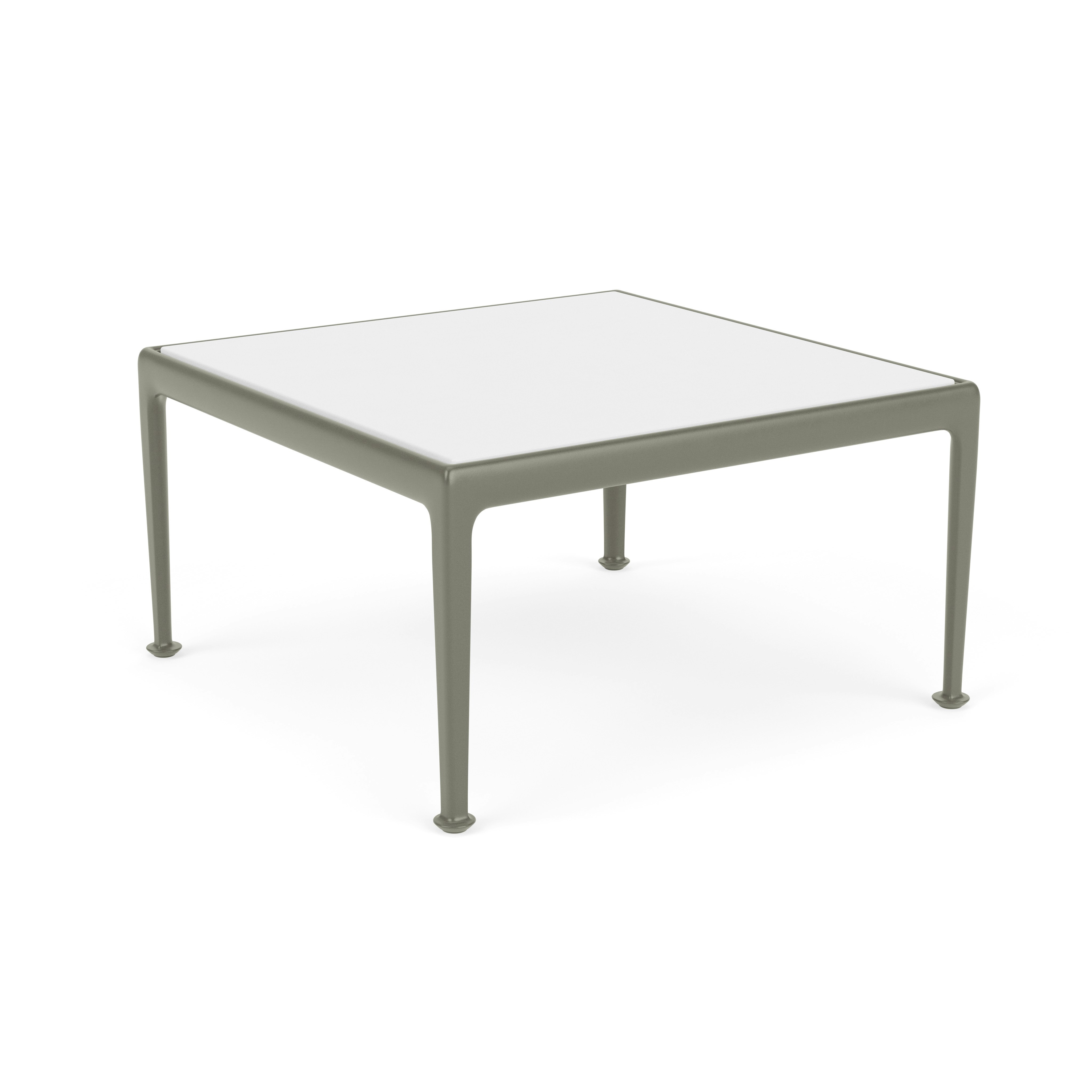 1966 Coffee Table - 32" x 20", White Porcelain, Light Bronze