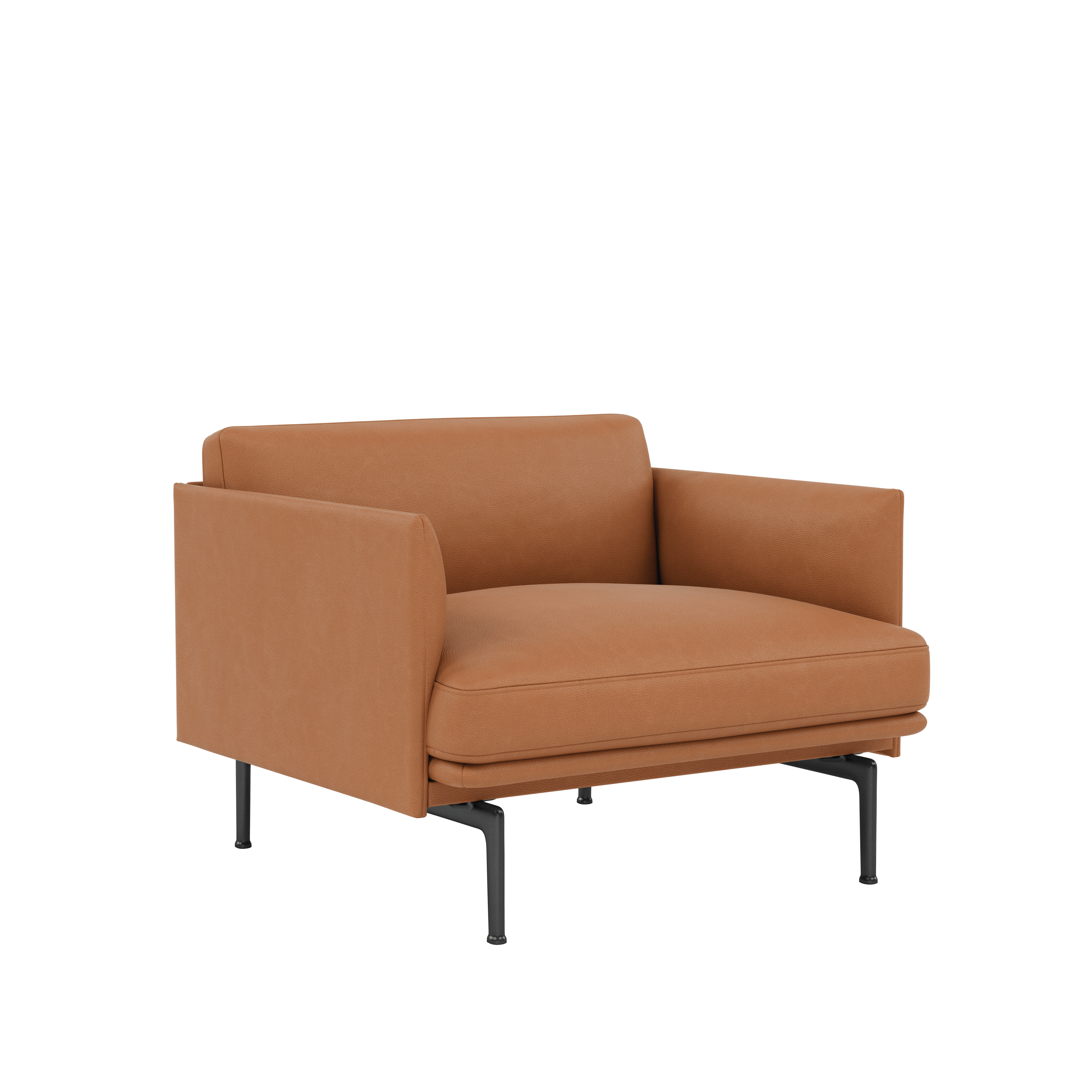 Outline Chair\BASE: Black\LEATHER: Easy Leather (R)\COL: COGN