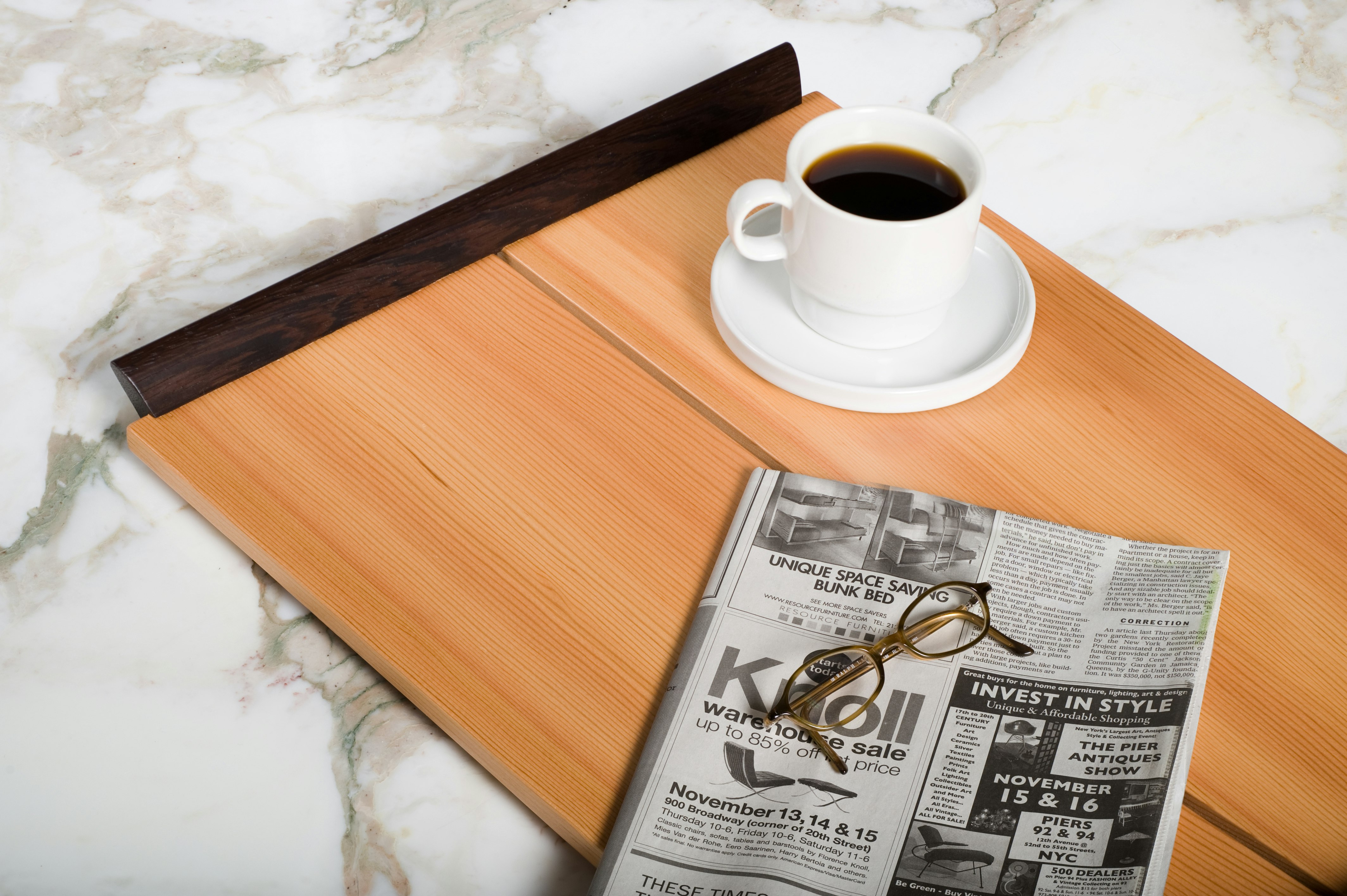 George Nakashima splay leg table tray detail