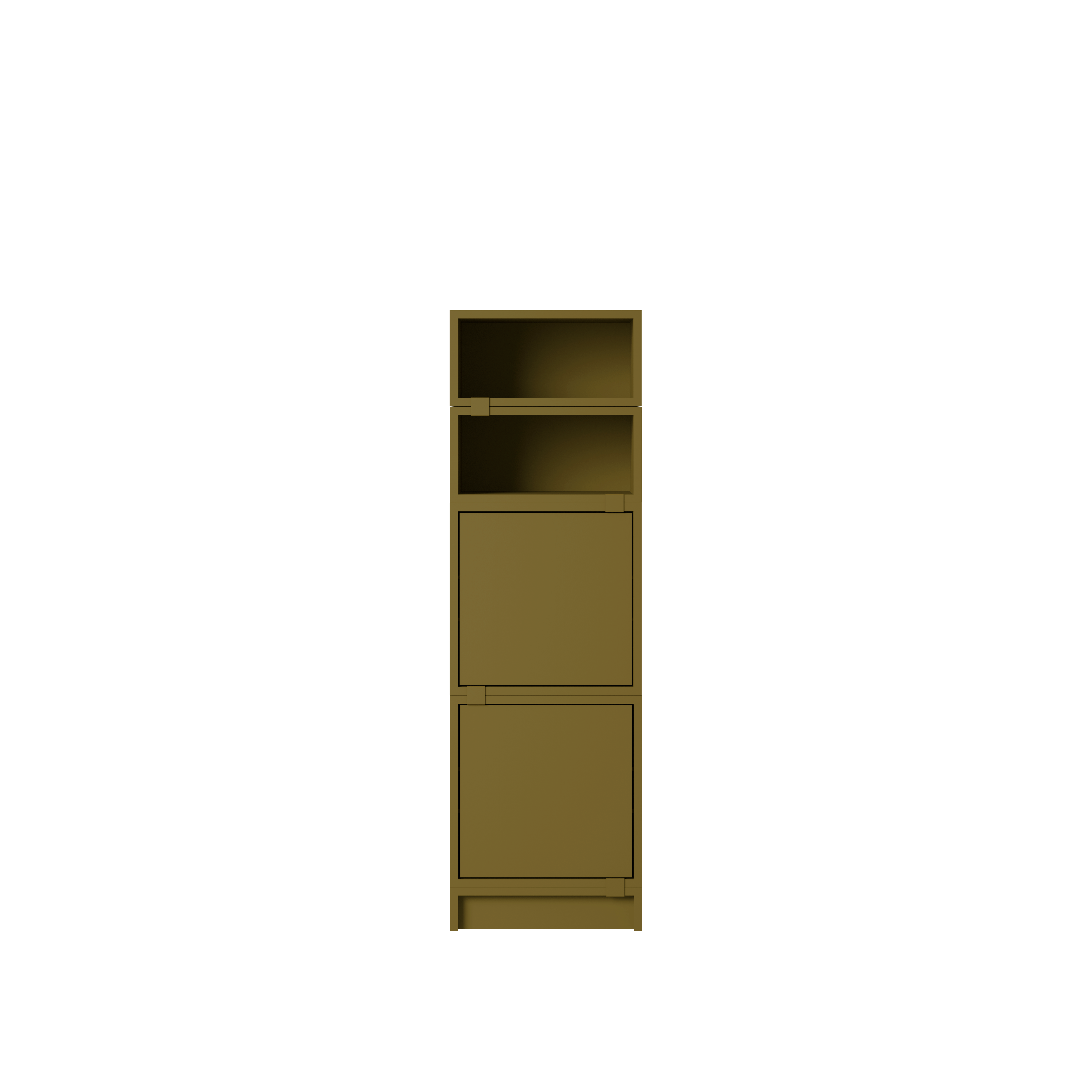 Stacked Office Storage - Configuration 4,  Brown Green,  Plinth