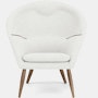 Oda Lounge Chair in Walnut,  Hallingdal 65,  Soft White