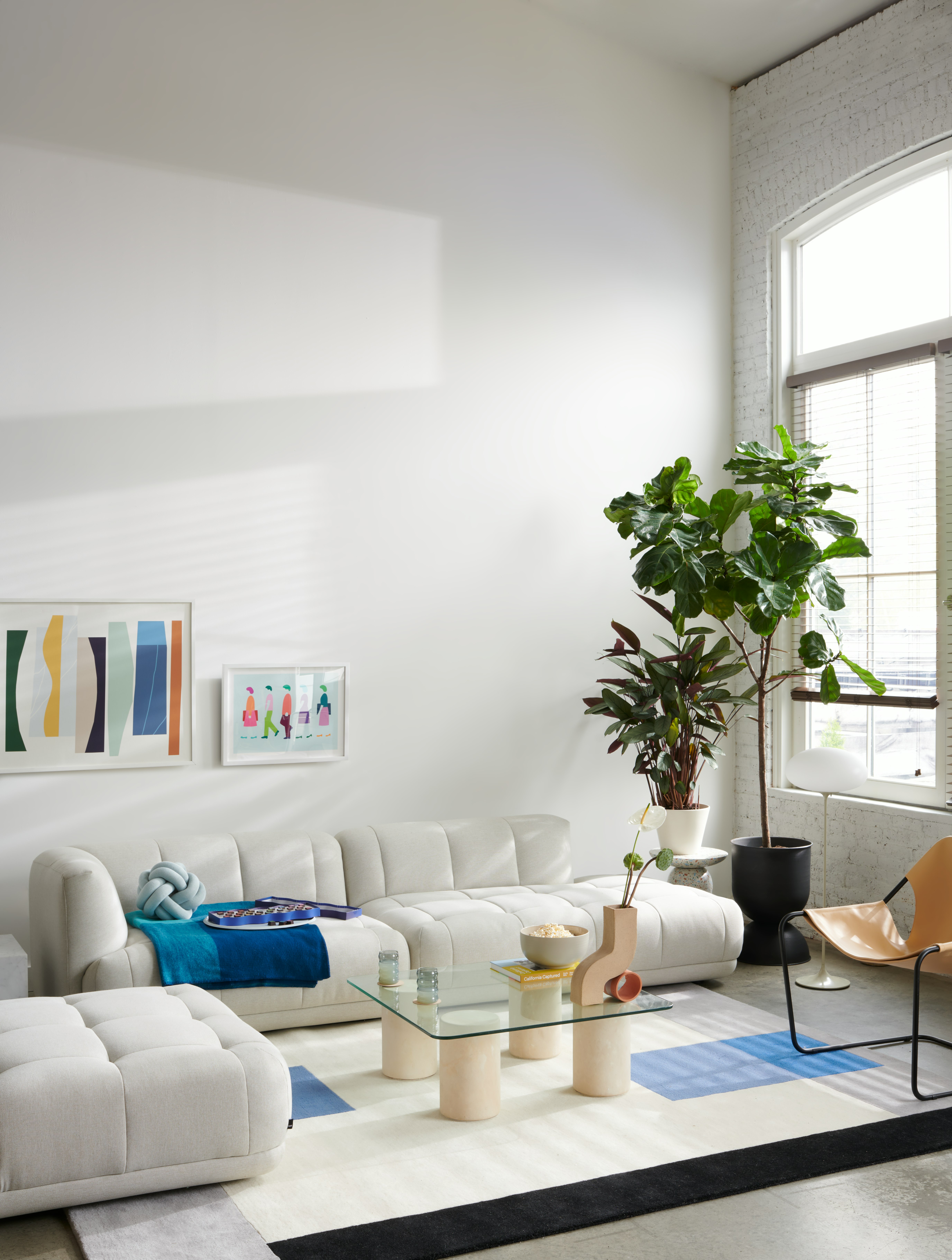 Quilton Sofa, Tide Coffee Table, Tetra Handttufted Wool Rug and Paulistano Armchair