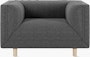 Rolled Arm Club Chair - Capri,  Anthracite,  White Ash