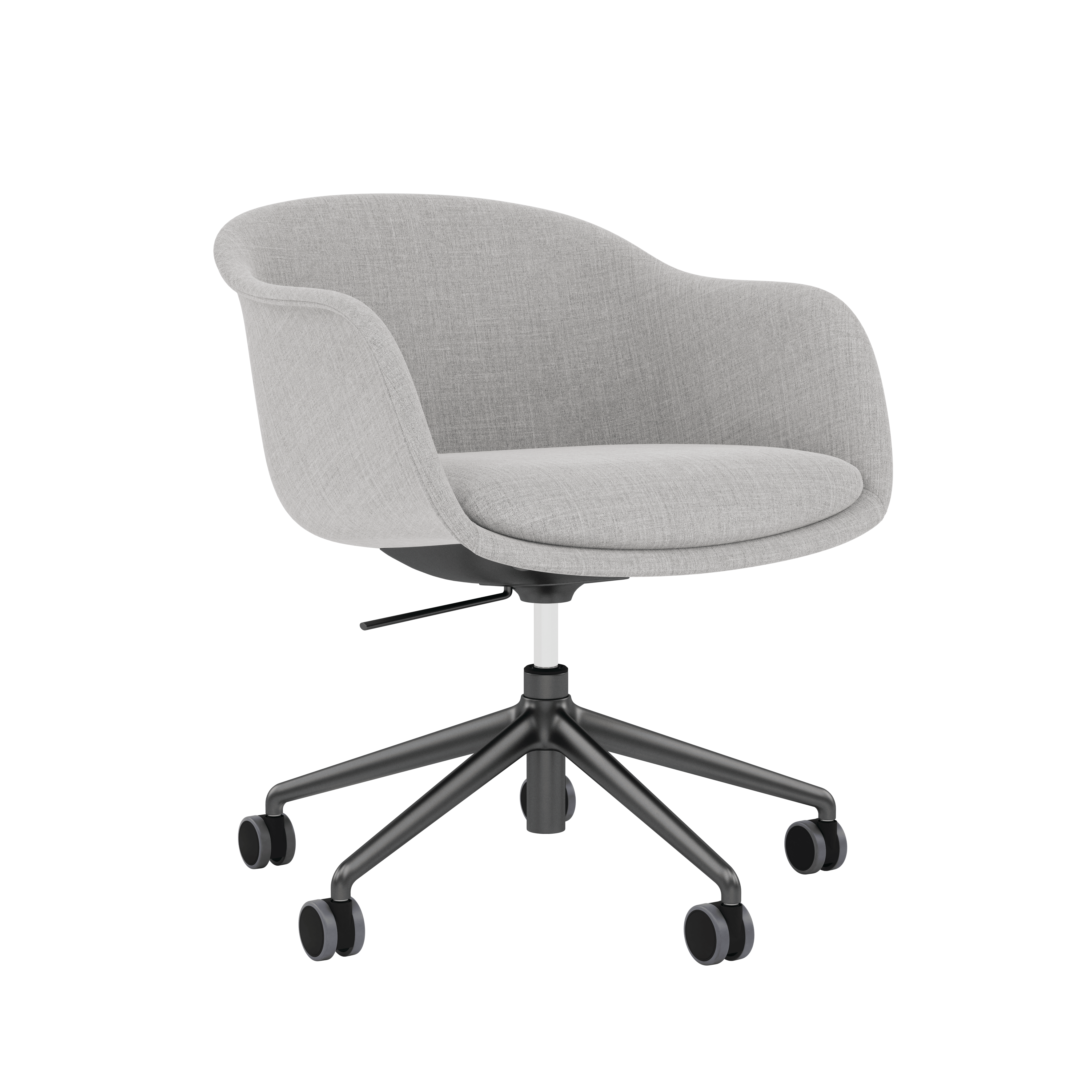 Fiber Conference Chair - Armchair,  Remix,  123 Grey,  Black Tube