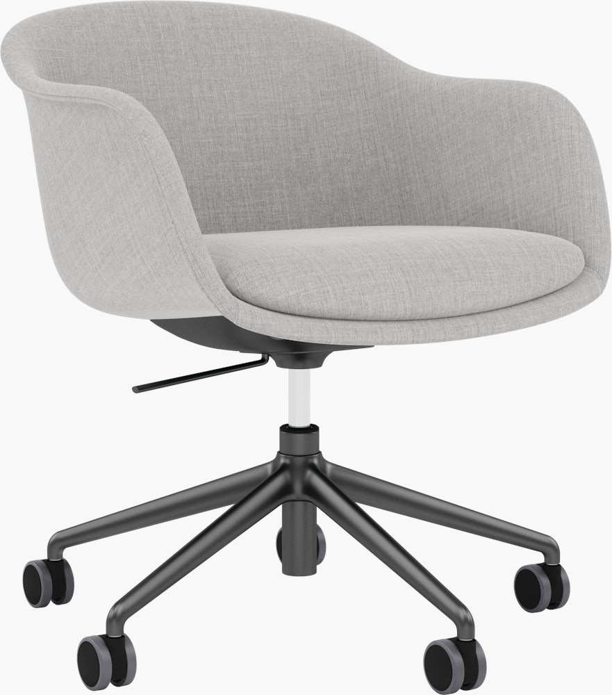 Fiber Conference Chair - Armchair,  Remix,  123 Grey,  Black Tube