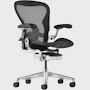 Aeron Onyx, adjustable back support, with no tilt limiter and fixed arms