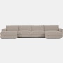 Reid Sectional - Double Chaise Sectional,  Standard,  Boucle,  Dove,  1" Block"