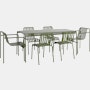 A Palissade Dining Table and Chairs Set in olive green.