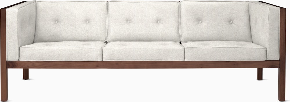 Cube Sofa - 80,  Luce,  Blanched,  Walnut