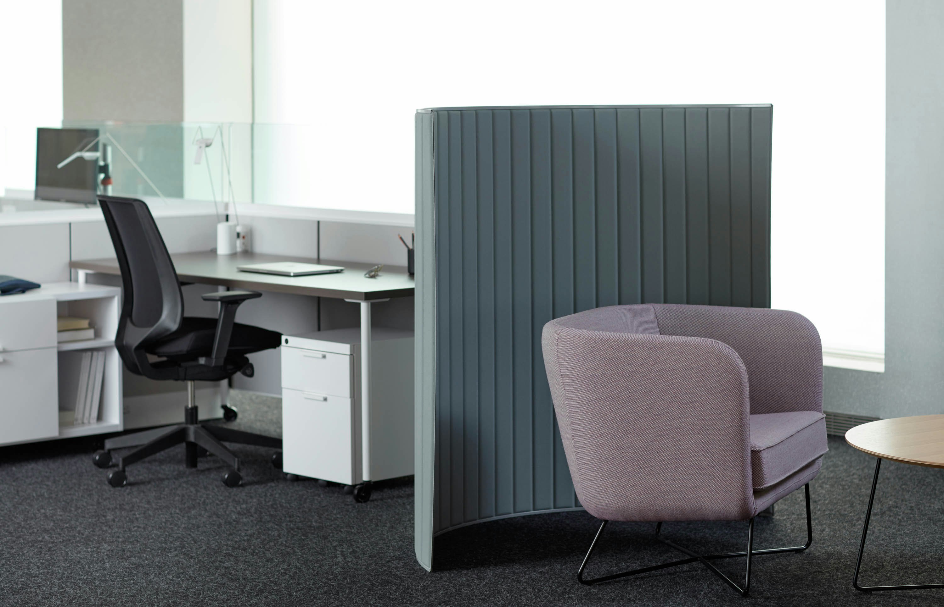 neocon 2017 chicago showroom pop up screen rockwell unscripted club chair antenna simple table anchor mobile credenza k. task efficient planning