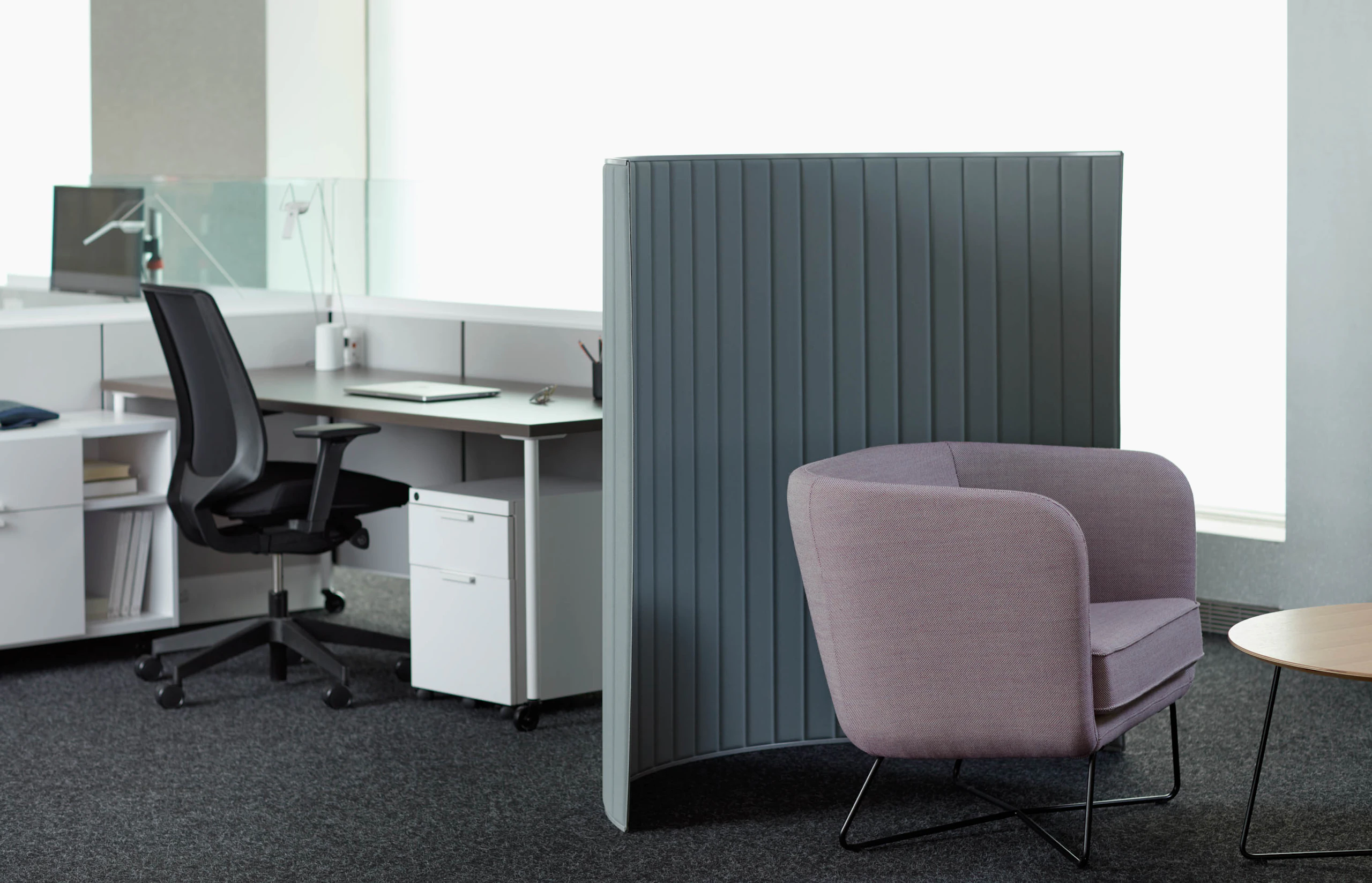 neocon 2017 chicago showroom pop up screen rockwell unscripted club chair antenna simple table anchor mobile credenza k. task efficient planning