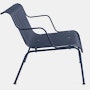 South Outdoor Lounge Bench with Arms - Night Blue