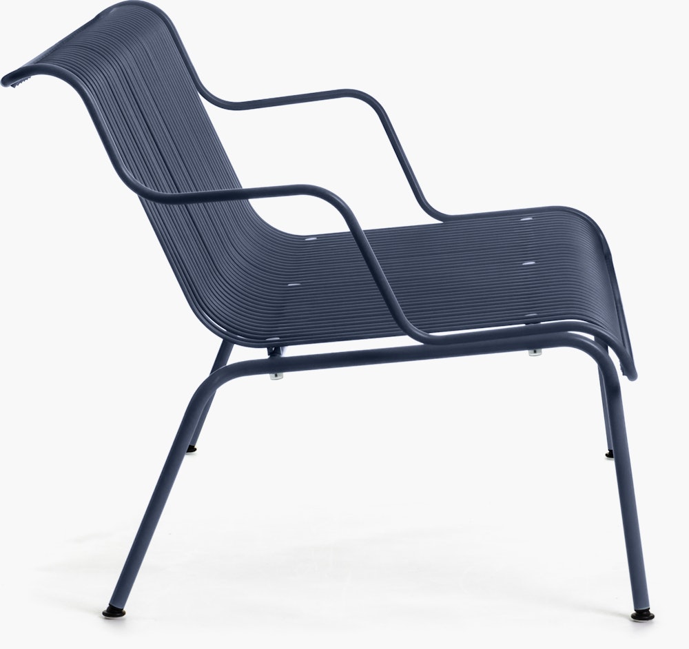South Outdoor Lounge Bench with Arms - Night Blue