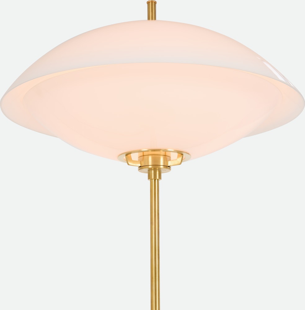 Clam Table Lamp,  opal,  brass
