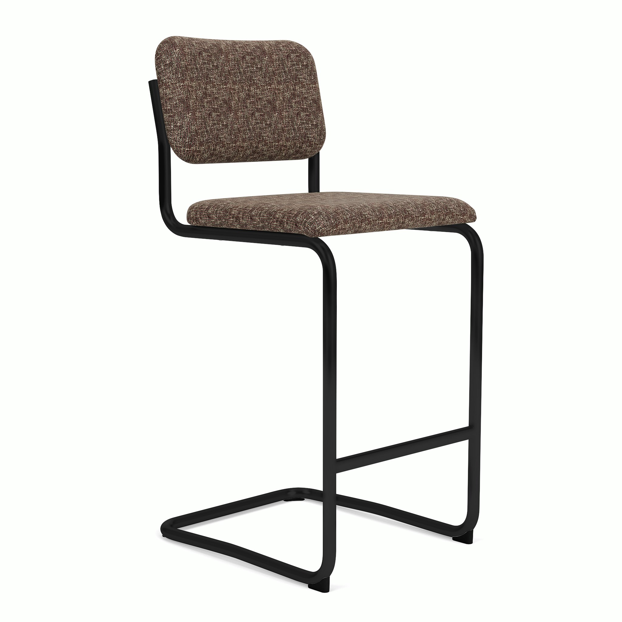 Cesca Upholstered Stool - Bar Height ,  Fully upholstered,   rebel,  lavender,  black frame
