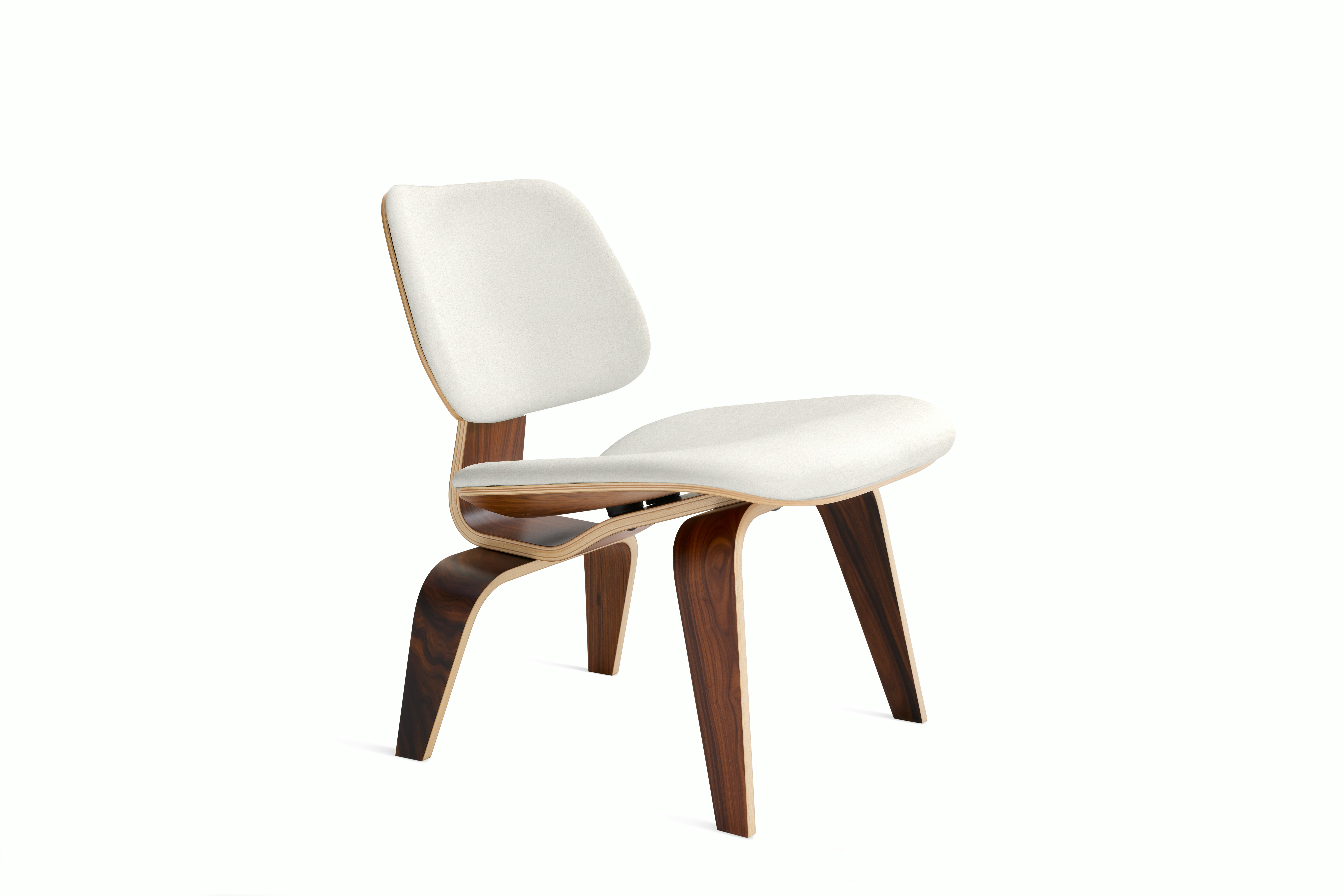 Eames Molded Plywood Lounge Chair Wood Base (LCW) - Upholstered,  Ebony,  Beck,  040 Curio