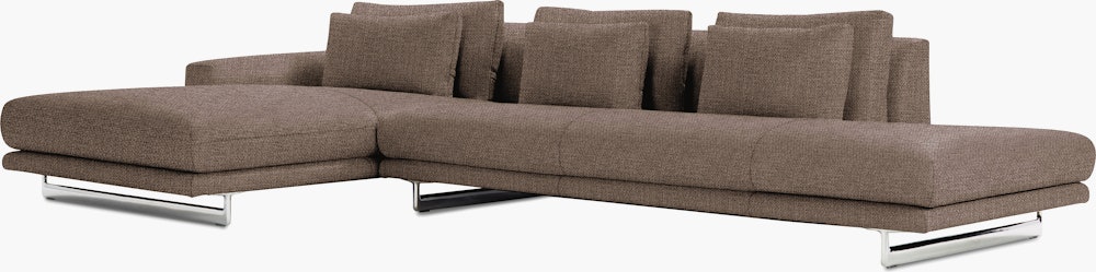 A bark Lecco Open Sectional with Chaise viewed from the front
