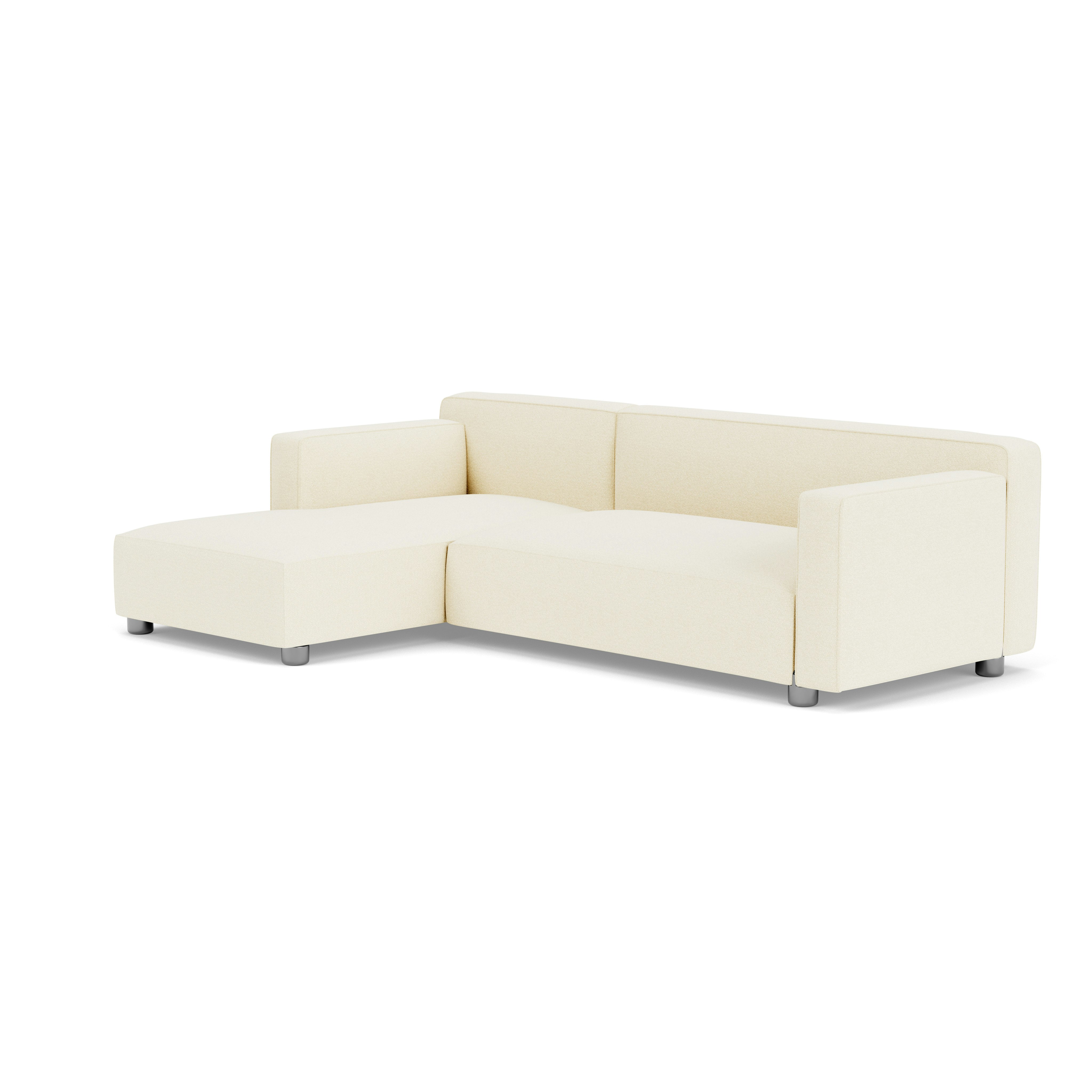 Barber Osgerby Asymetric Sectional - Right, Classic Boucle, Pearl, Chrome
