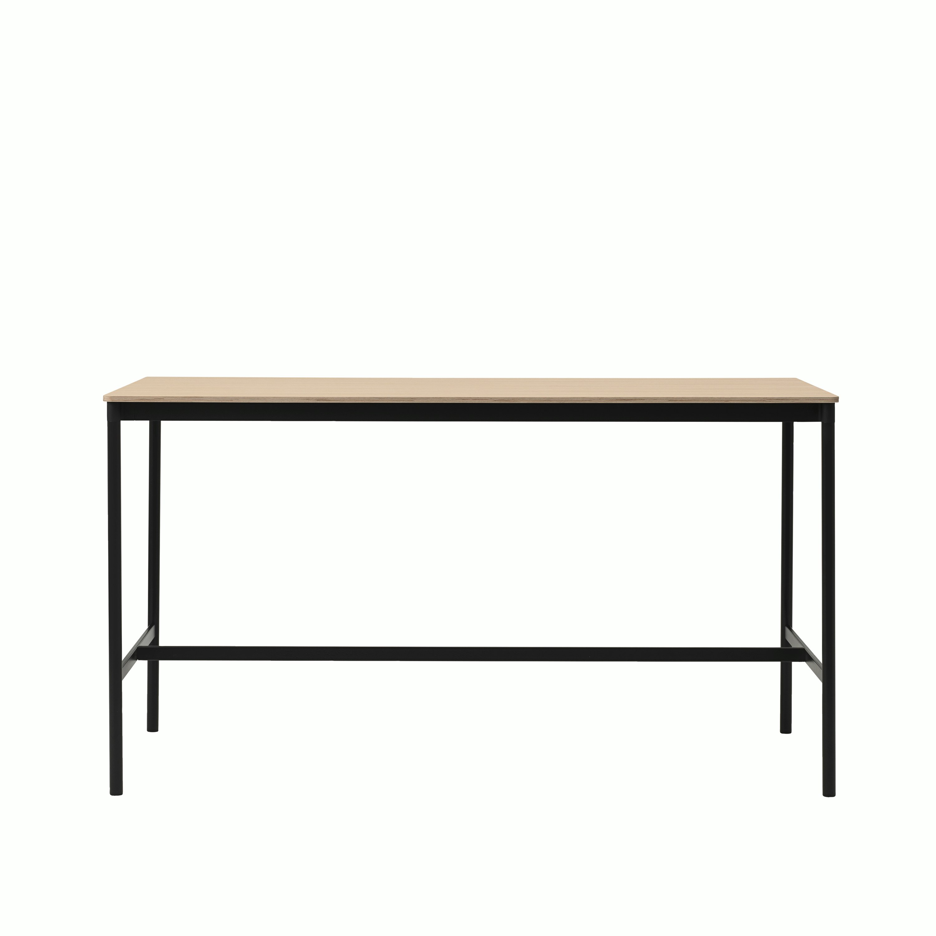 Base high table 80x190 h105 oak veneer black front
