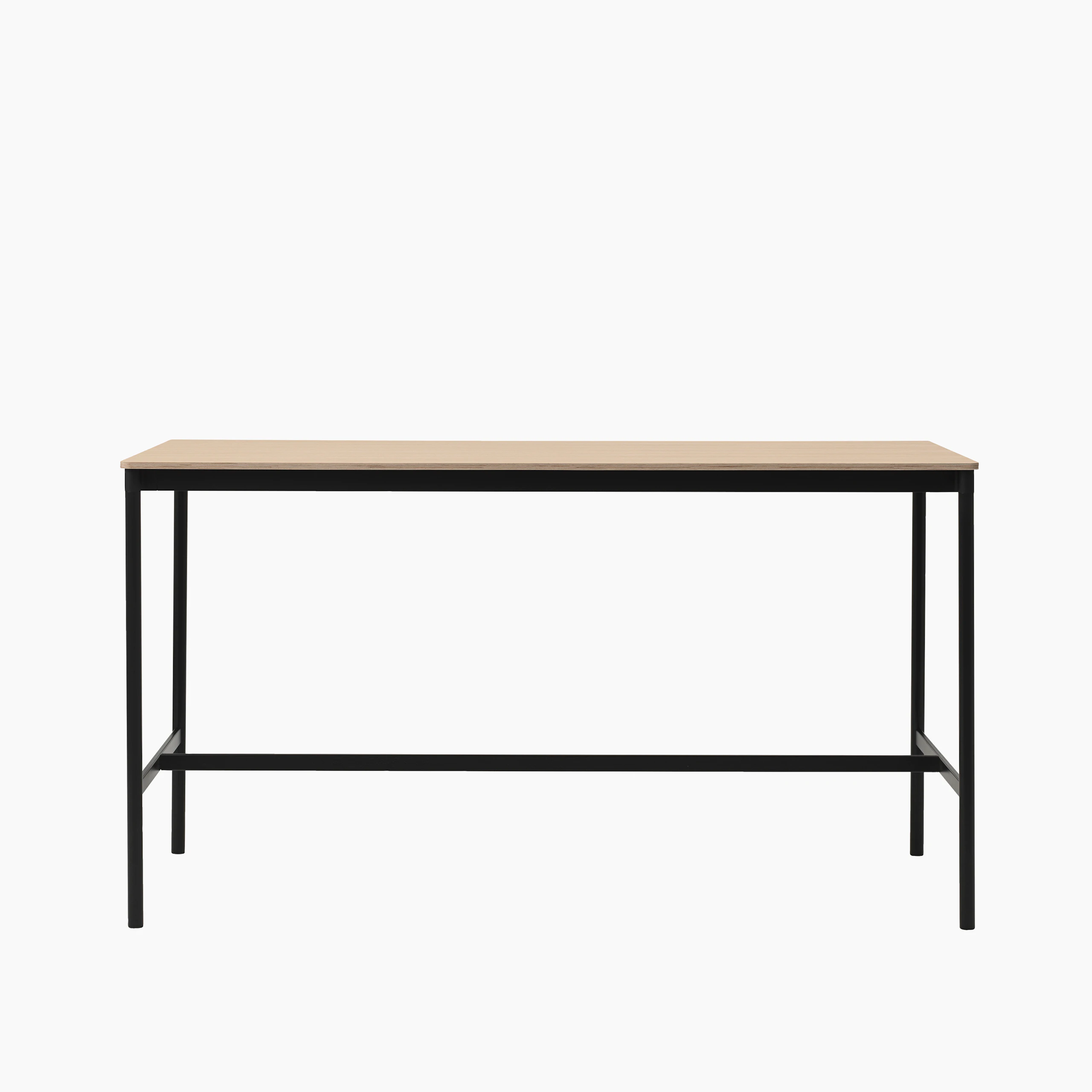 Base high table 80x190 h105 oak veneer black front