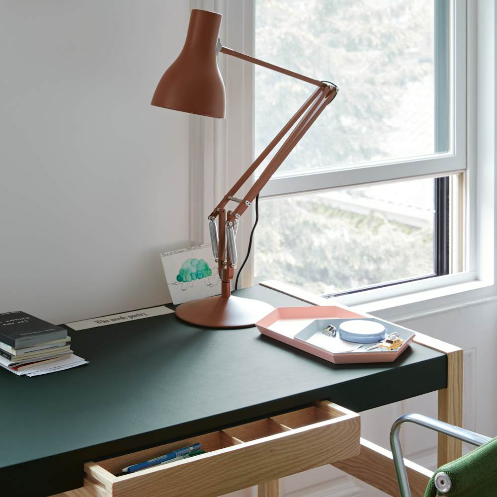 Risom Desk with Type 75 Task Lamp