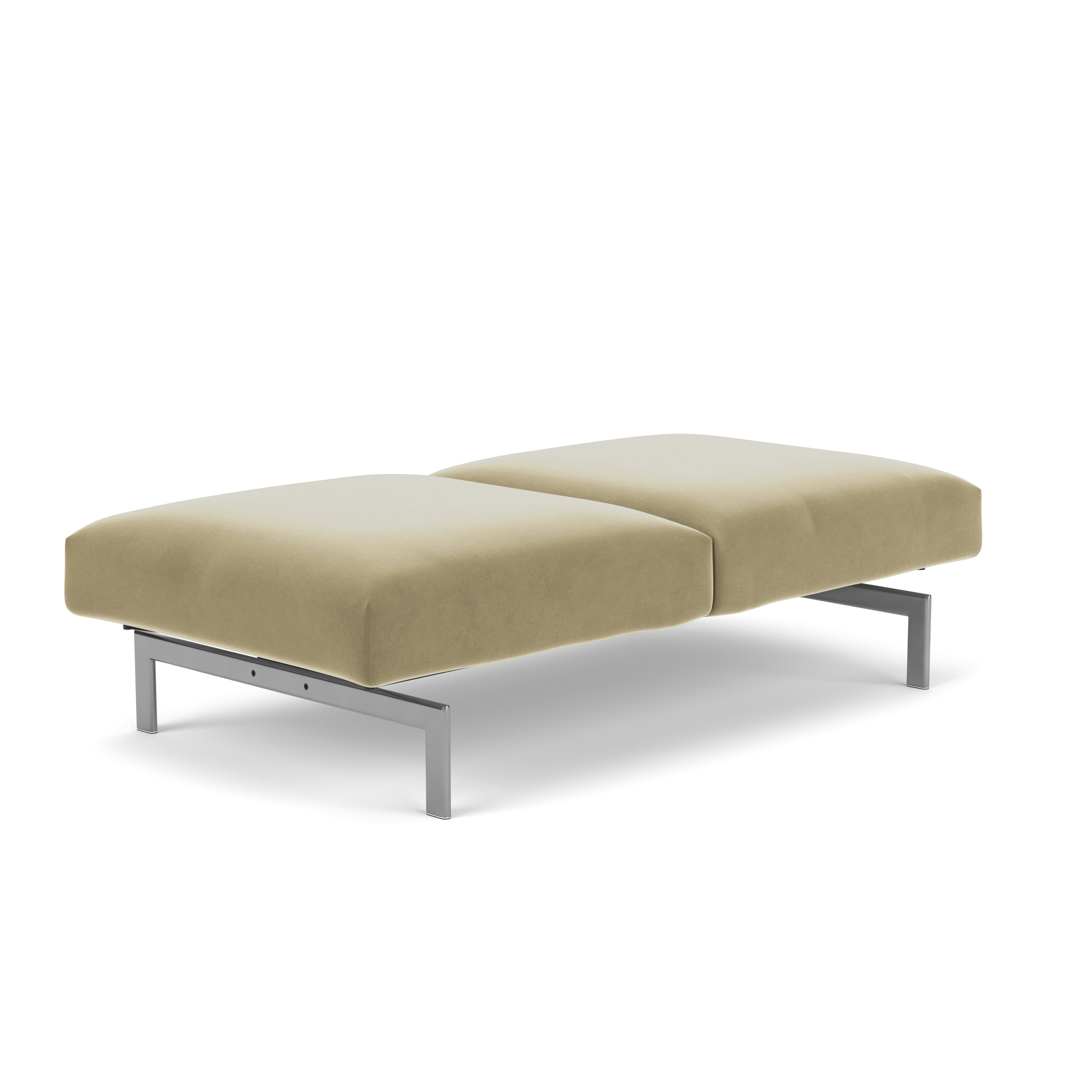 Avio Bench - Two Seater, Knoll Velvet, Sandstone, Silver