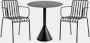Palissade Cafe Set - Cone Table Round and 2 Armchairs