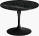 Saarinen Low Side Table - 20",  Round,  Granite,  Black Andes,  Black"