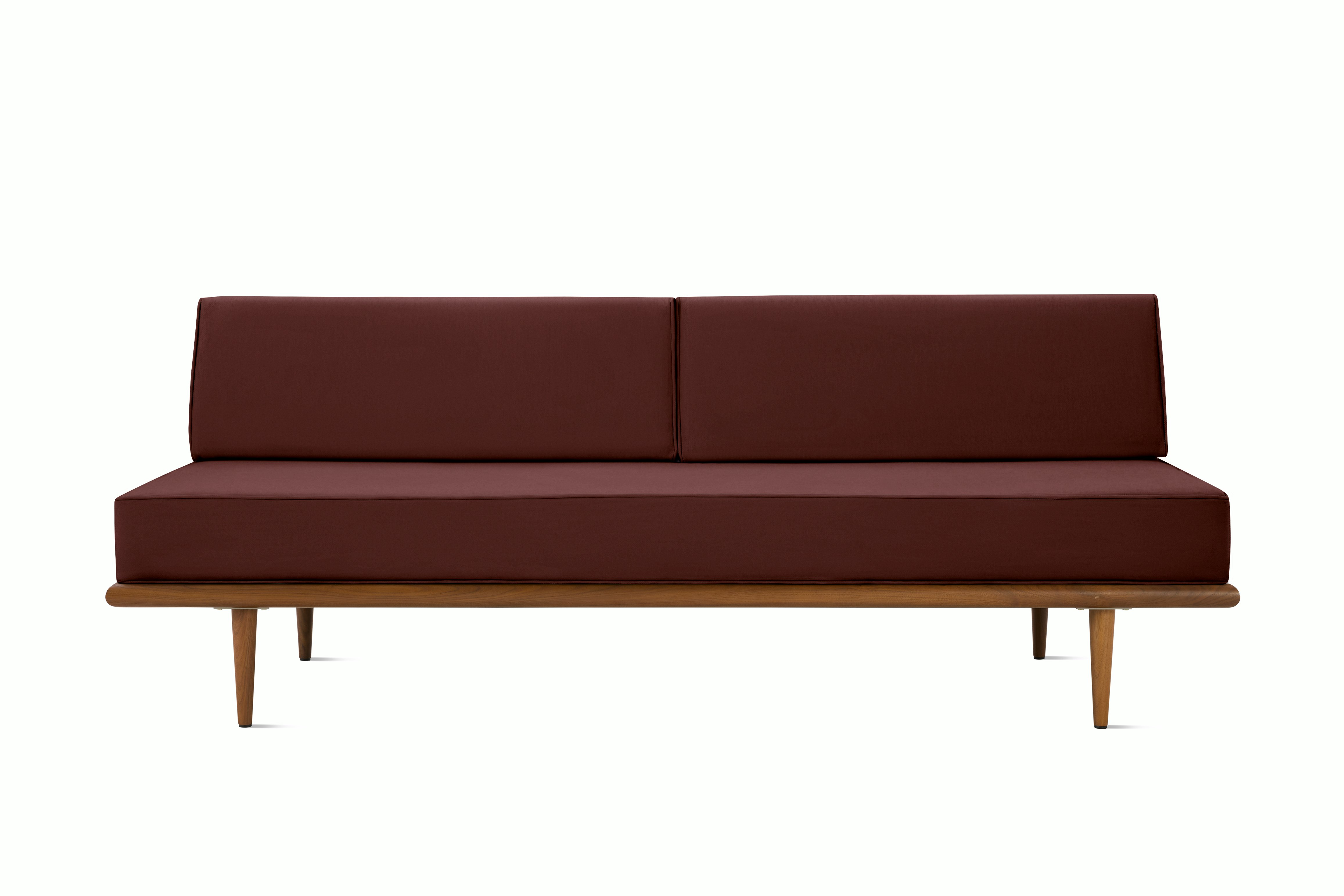 Nelson Daybed - Back Bolster,  Walnut,  Tempo Velvet,  Burgundy,  Taper