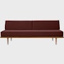 Nelson Daybed - Back Bolster,  Walnut,  Tempo Velvet,  Burgundy,  Taper
