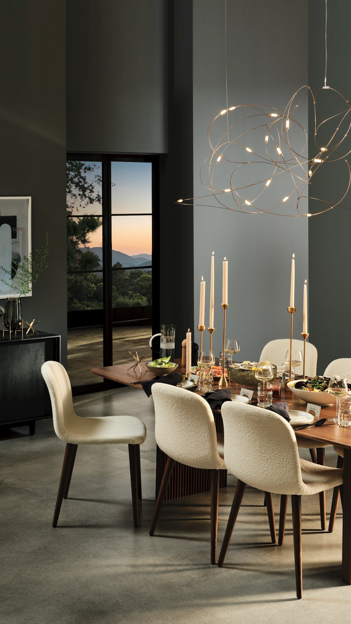 Ten Table dining room with Bacco Chairs