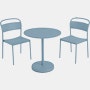 Linear Cafe Set - Round Table,  Pale Blue