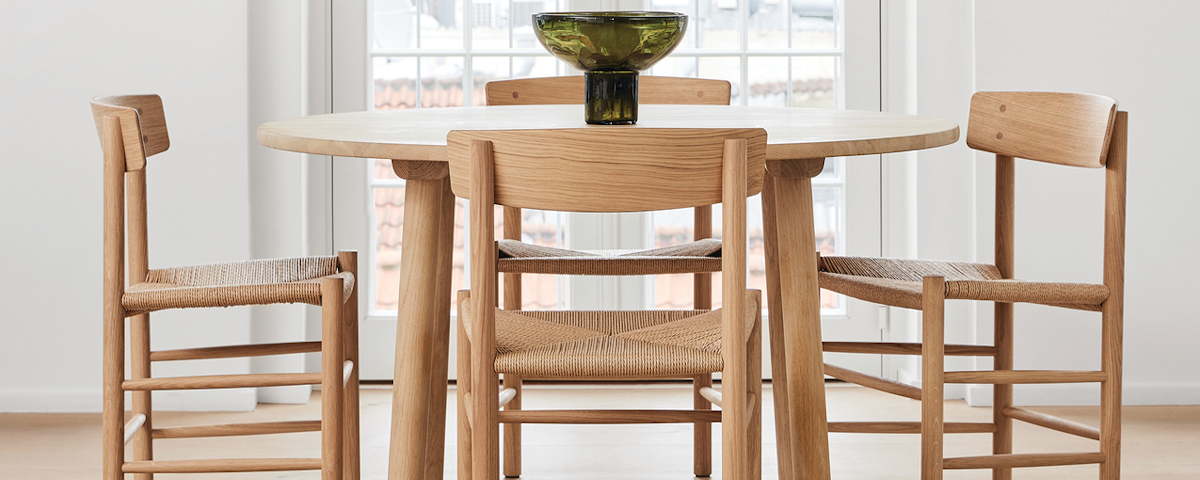 J39 Dining Chairs positioned around a dining table