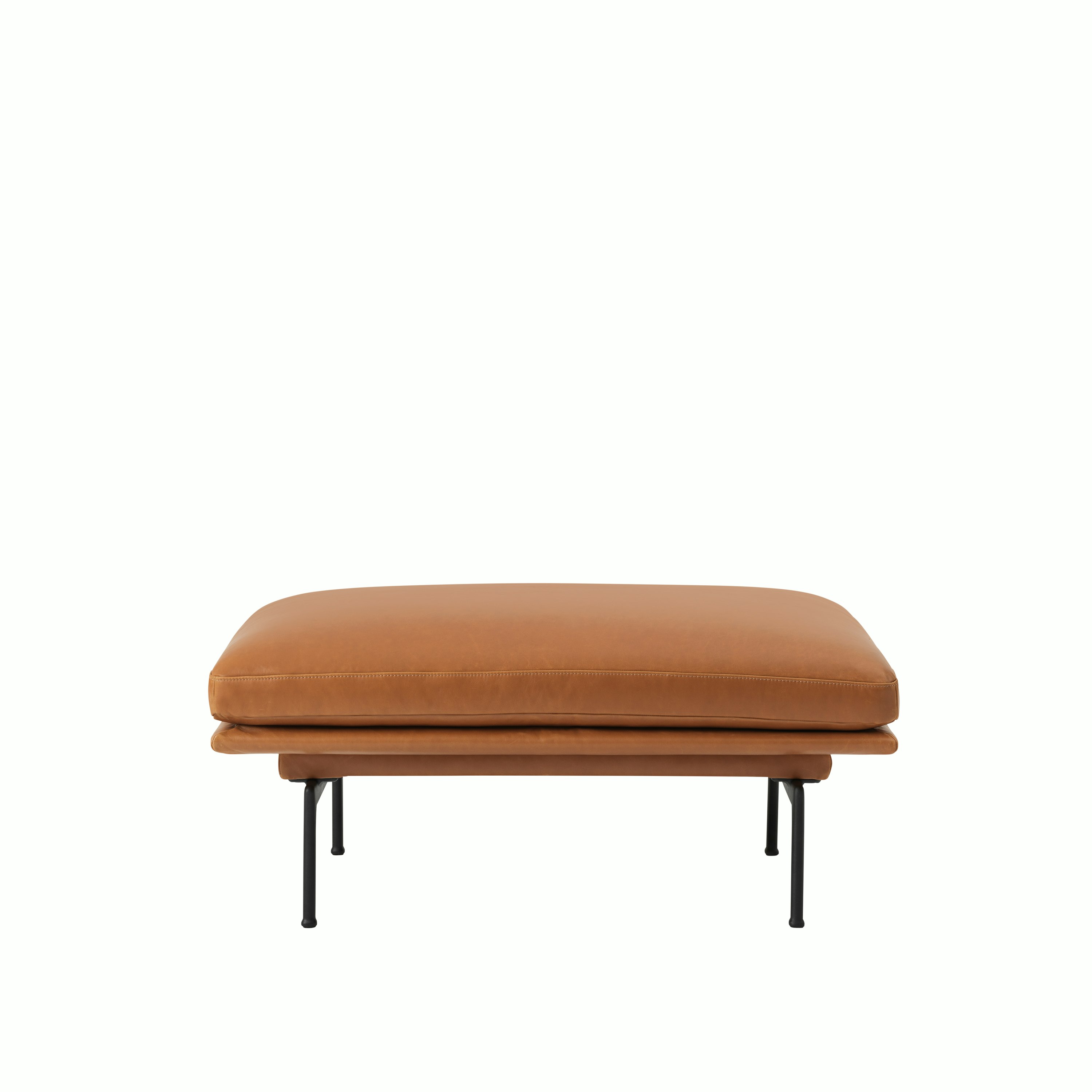 Outline pouf cognac Refine leather Muuto