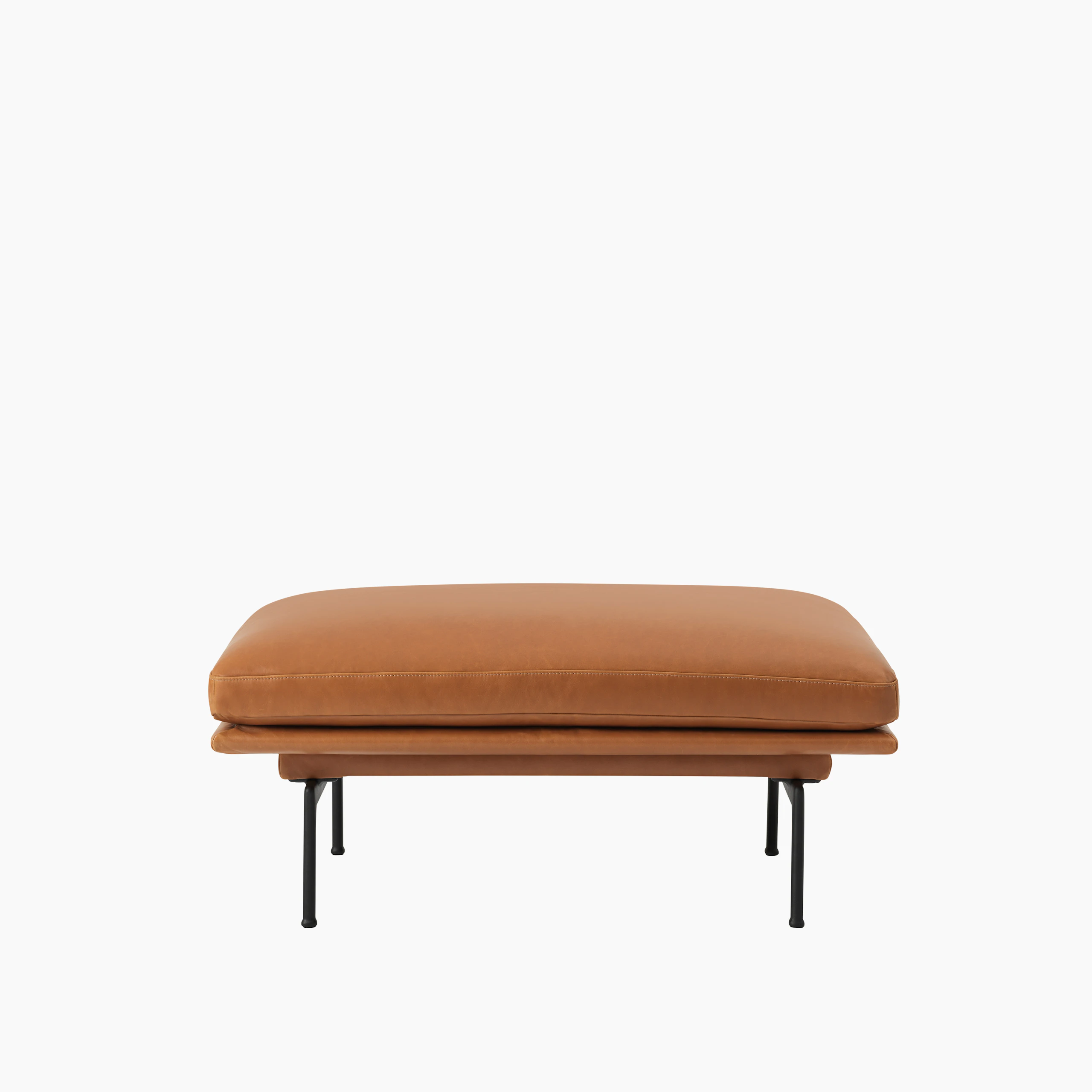Outline pouf cognac Refine leather Muuto