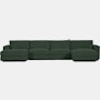 Reid Sectional - Double Chaise Sectional,  Standard,  Crypton Robusta,  Basil,  1" Block"