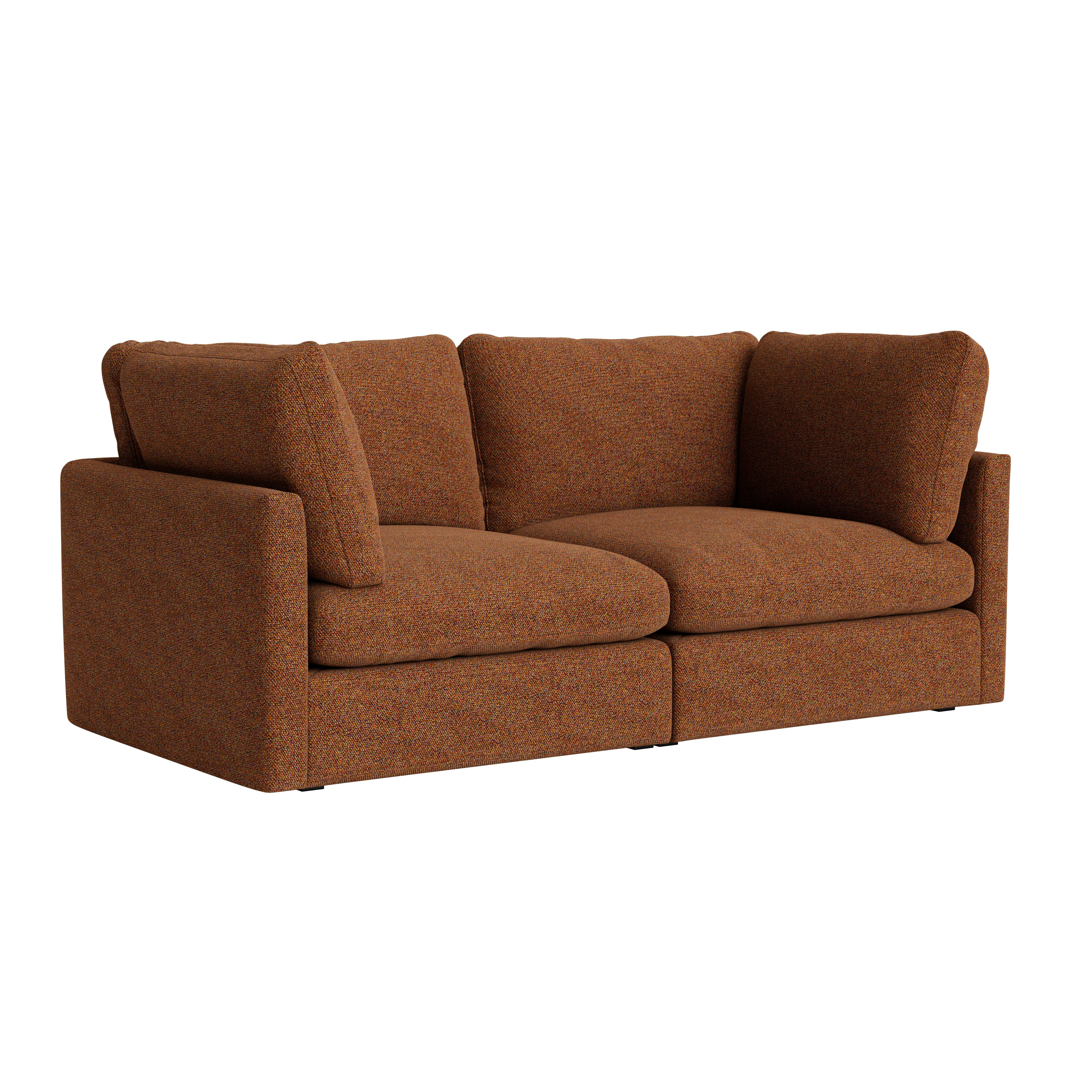 Hackney Compact 2 Seat Sofa  -  Loft, 500 Flame
