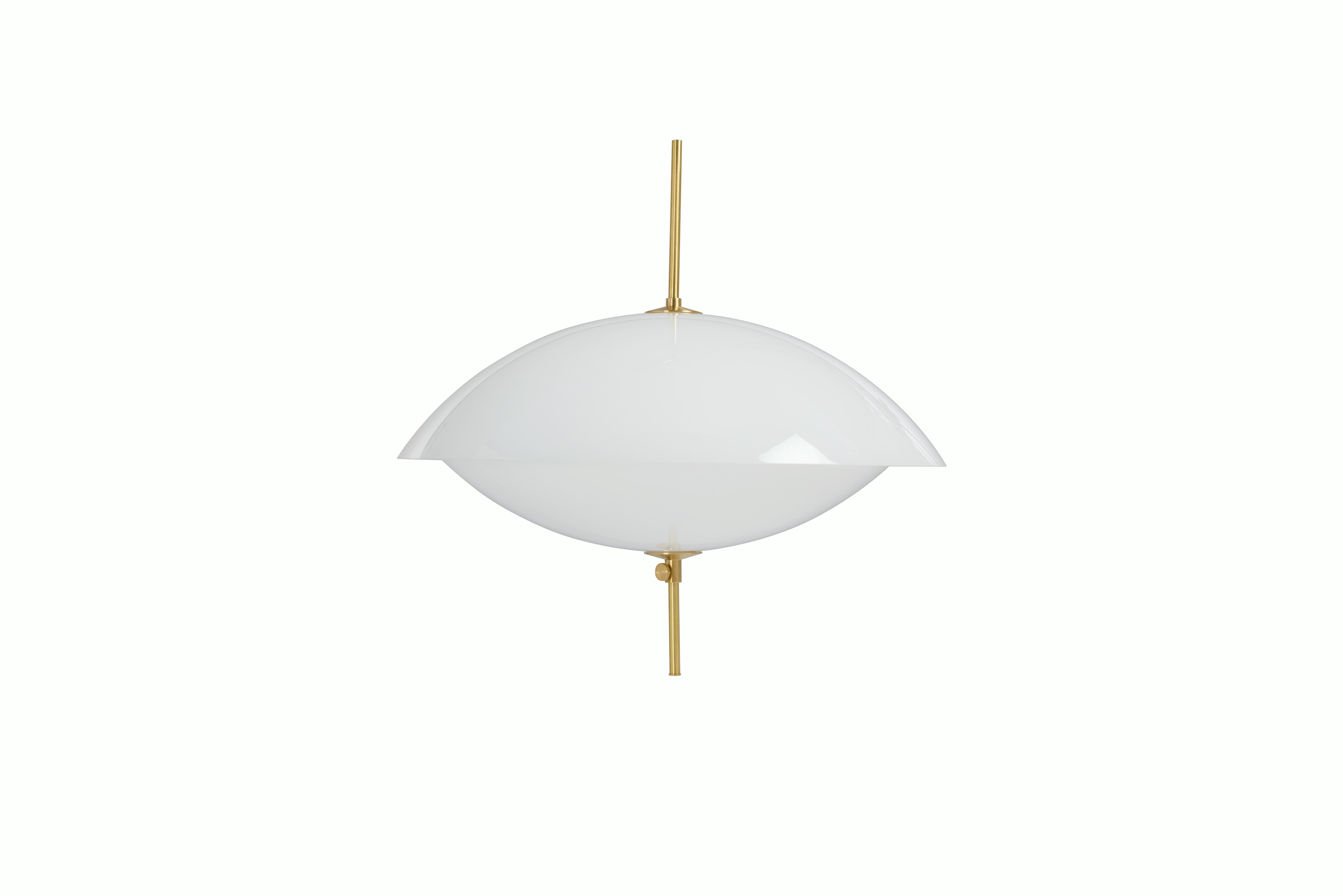 Clam Pendant,  large,  opal,  brass