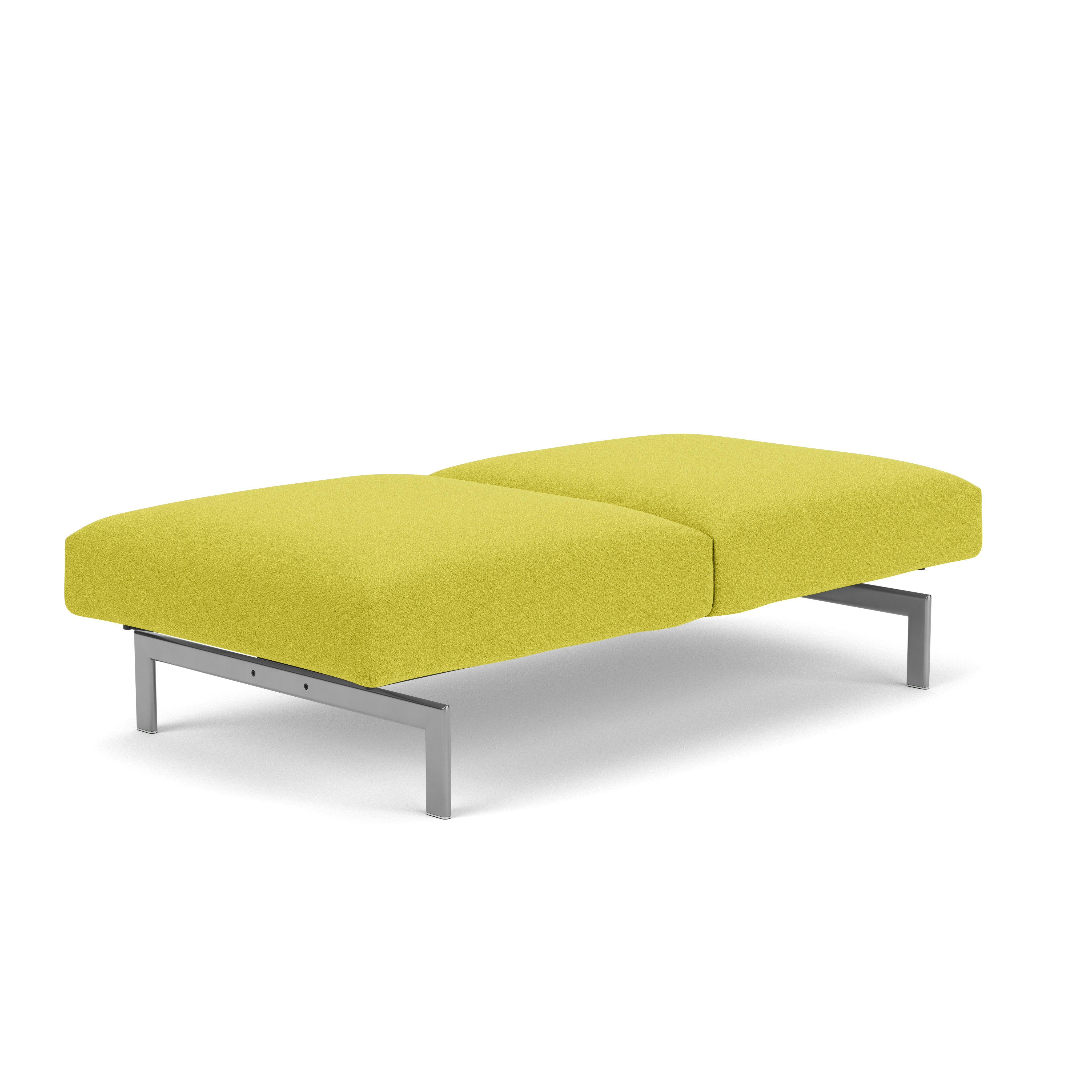 Avio Bench - Two Seater, Classic Boucle, Chartreuse, Silver