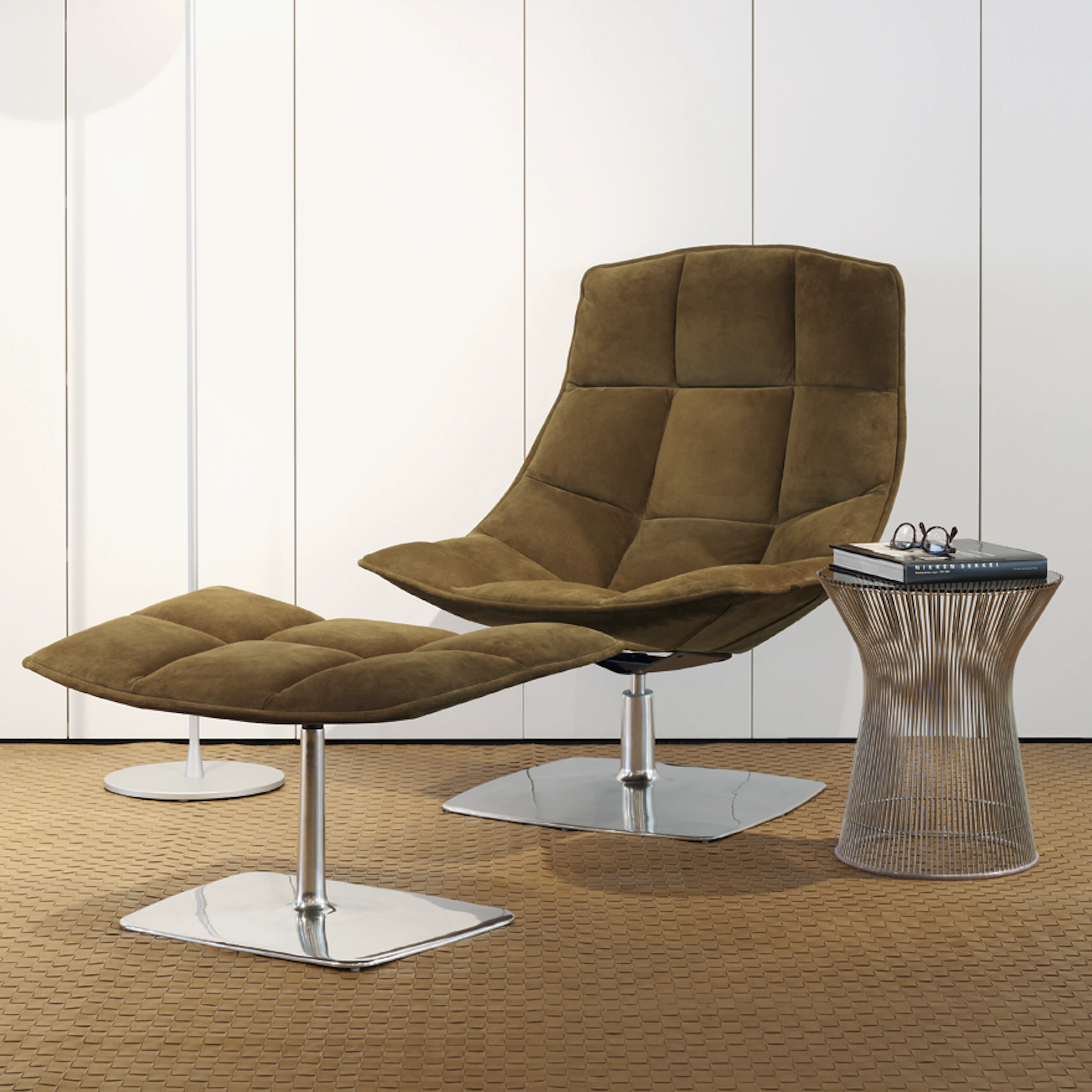Jehs+Laub Lounge Chair and ottoman with aluminum pedestal base