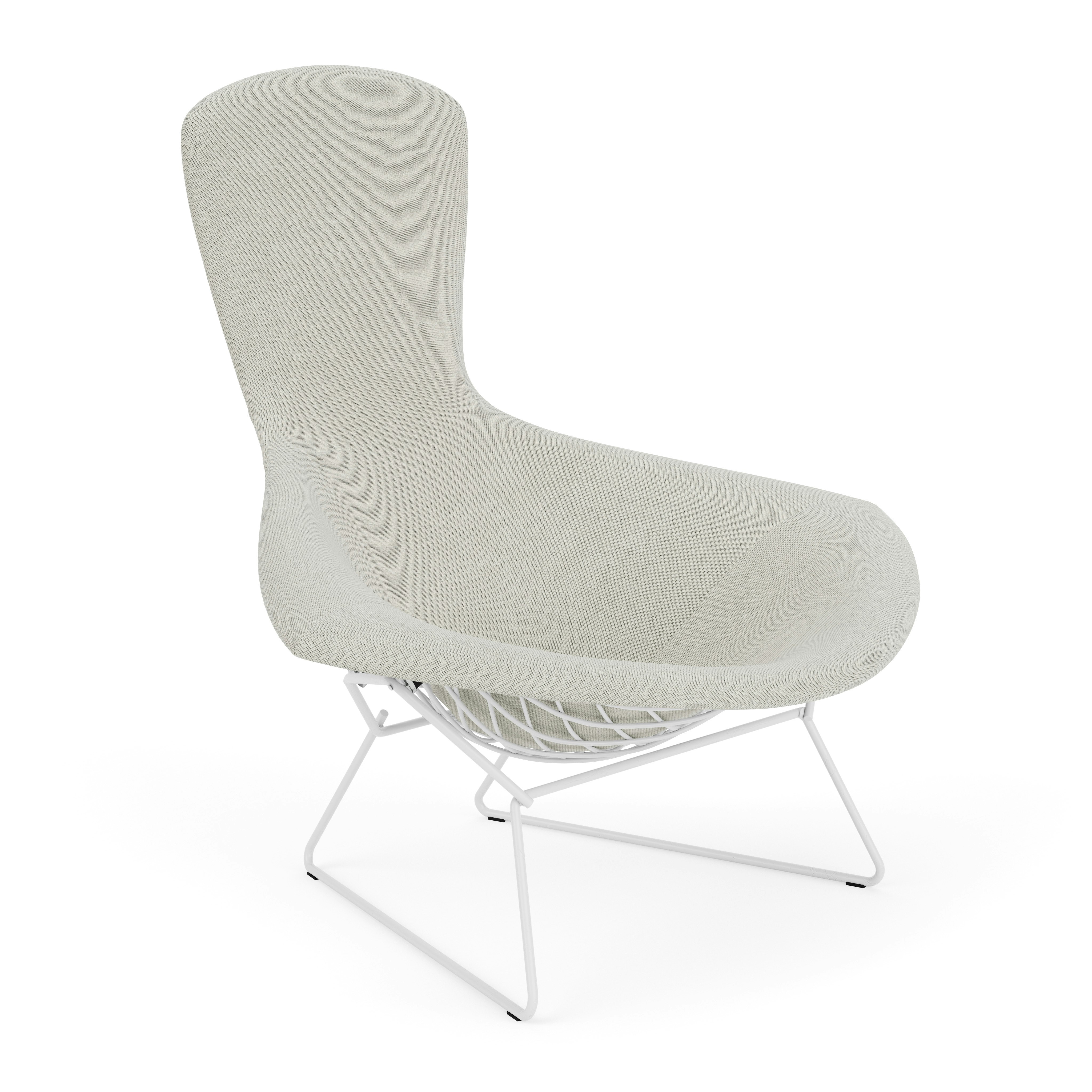 Bertoia Bird Lounge Chair, White, Full Cover, Crossroads, Gravel