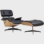Eames Lounge & Ottoman - Standard,  White Oak,  Bamboo,  Black