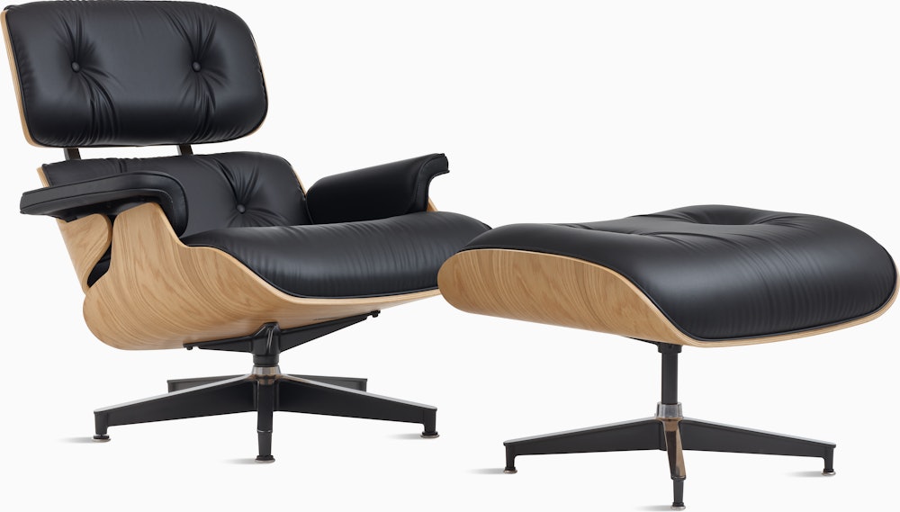 Eames Lounge & Ottoman - Standard,  White Oak,  Bamboo,  Black