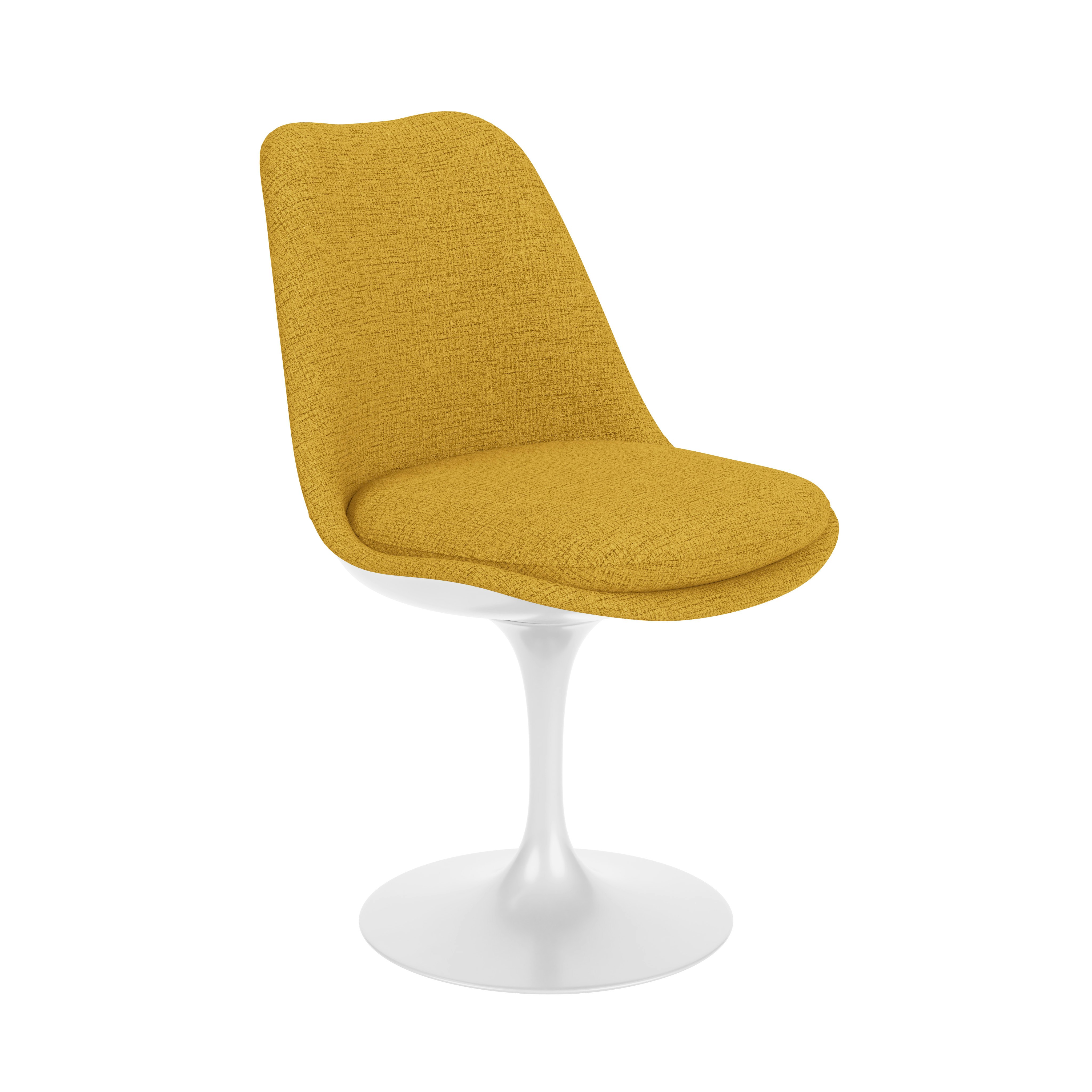 Saarinen Tulip Side Chair - Side Chair, Full Cover, Swivel, Diva, Daffodil, White