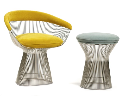 Platner side chair and stool Platner side chair and stool