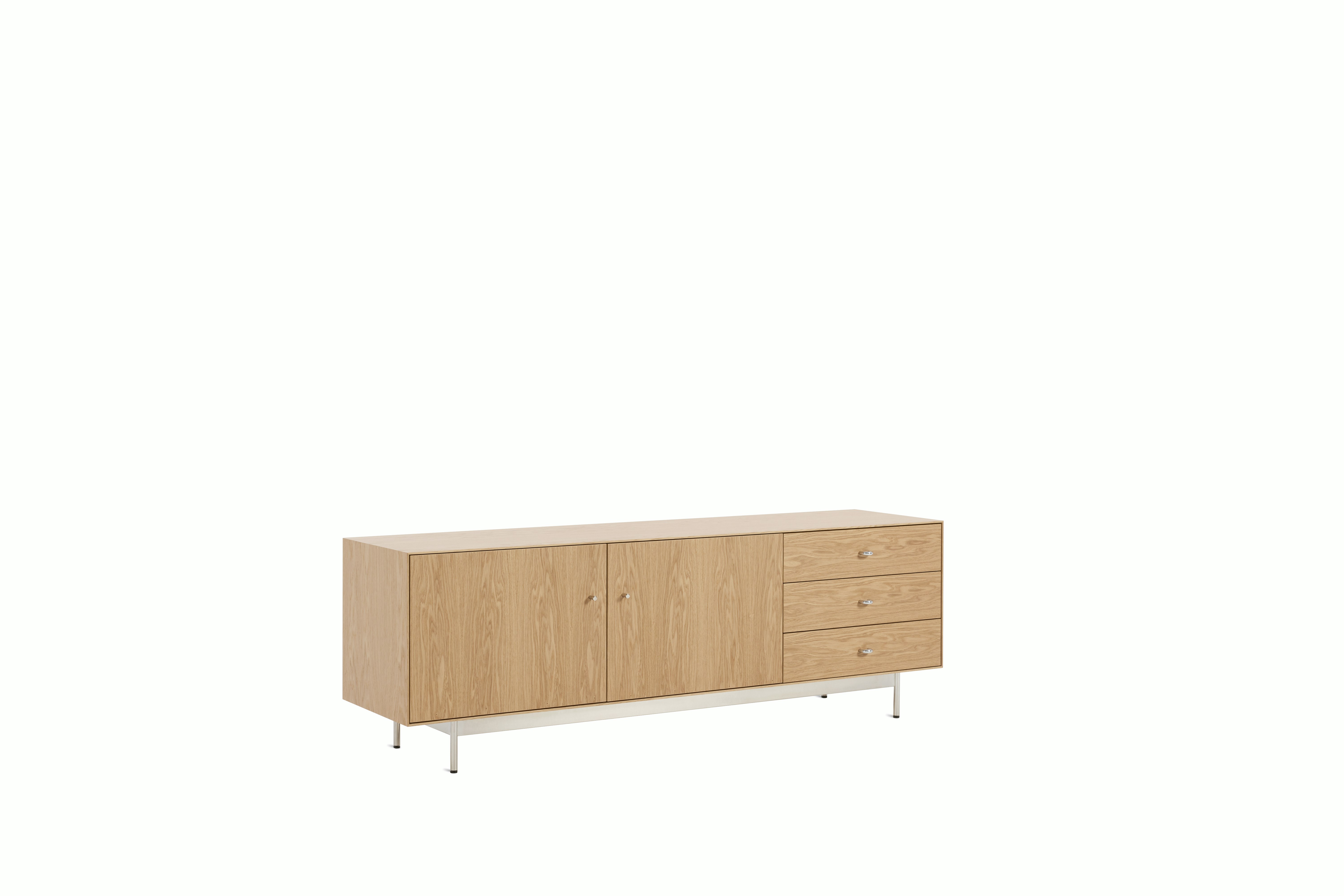 Loop Media Unit,  oak,  chrome