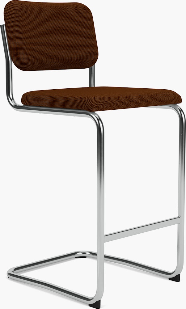 Cesca Stool Fully Upholstered, Cato, Brown, Bar